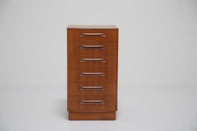 Vintage Teak 6 Drawer Tallboy Fresco By G-Plan Furniture, 1960s.