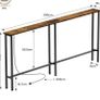 200 cm Behind Sofa Console Table with Power Outlet Rustic Brown Power Outlets & 2 USB Ports,Metal Frame,Perfect for Hallway,Office,Easy Assembly,200 cm Extension Cord Image 3