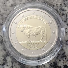 Malta 2 Euro Base Metals Uncirculated Coin 2025 - The Maltese Ox - Maltese Native Species