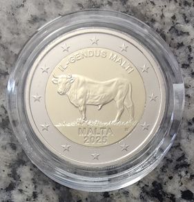 Malta 2 Euro Base Metals Uncirculated Coin 2025 - The Maltese Ox - Maltese Native Species