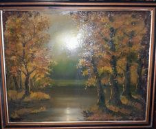 Beautiful large oil painting on board