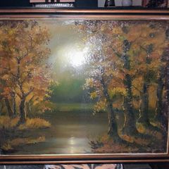 Beautiful large oil painting on board