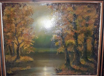 Beautiful large oil painting on board