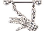 Skeleton Hand Shield Nipple Bar