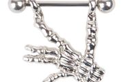 Skeleton Hand Shield Nipple Bar