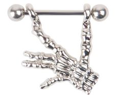 Skeleton Hand Shield Nipple Bar
