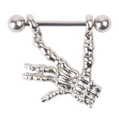 Skeleton Hand Shield Nipple Bar