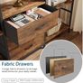Vinatge Bookcase with 3 Fabric Drawers Industrial Wood Style Image 4