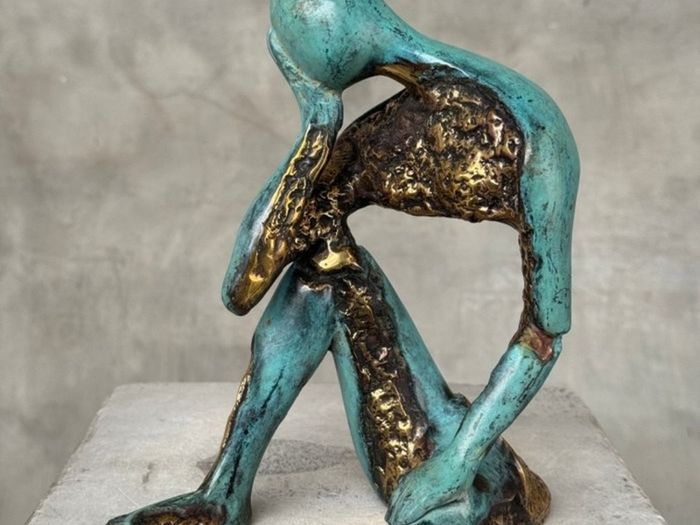 Man Deep In Thought (35cm) - Patinated Bronze