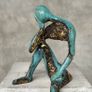 Man Deep In Thought (35cm) - Patinated Bronze Image 2