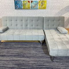 Corner Sofa Bed with Chaise Longue,Grey