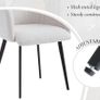 Set of 2 Kitchen Chairs PU Leather & Linen Beige | Modern Dining Chair with Metal Legs Image 6