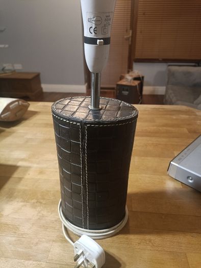 (Move out sell-see my other low priced ads) Table Lamp with Faux Leather Base