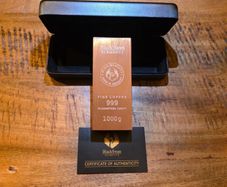 1kg pure Copper Bars. Fine copper bar with COA and box