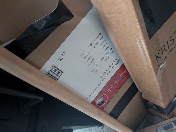 Brand New Sonas Aspect Matt Black Shower Door (700mm) & Inline Panel (300mm) - Unused In Boxes