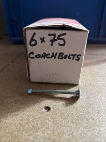 coach bolts m6 x75 qty 100