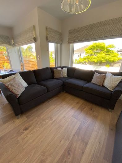 L shaped sofa.