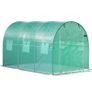 Walk-in polytunnel Greenhouse, 12 x 7 x 7 ft Portable Plant Hot House w/ Galvanized Steel Hoops, 1 Top Beams, 2 Diagonal Poles, 2 Zippered Doors & 6 Roll-up Windows, Green Image 4