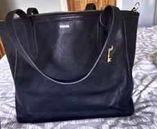 leather fossil tote bag