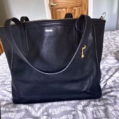 leather fossil tote bag