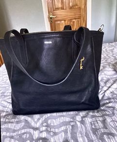 leather fossil tote bag