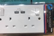 Double Socket with USB White