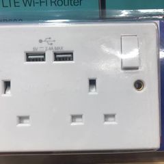 Double Socket with USB White