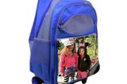 Personalised kids travel bag Blue with your own picture or photo / back to school stationery