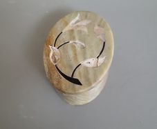 Trinket box carved stone