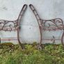 Pair cast iron children's bench ends Image 3