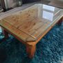 Solid Wood Glass Topped Coffee Table Image 9