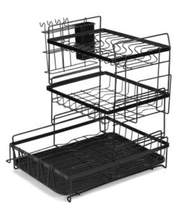 BRAND NEW 3 Tier Kitchen Storage Shelf Dish Drying Rack Holder with Drainboard Plate