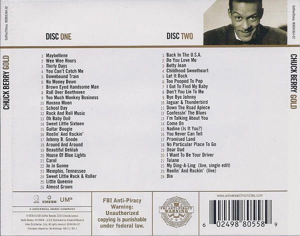 Chuck Berry - Gold 2 x CD (2005) Remastered Compilation Rock & Roll, Chicago Blues EX+