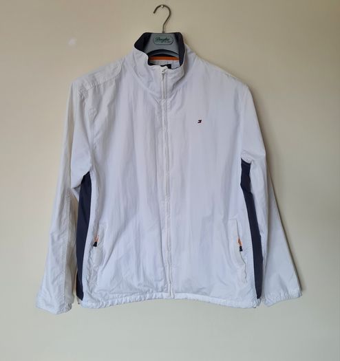 Hilfiger sport windbreaker Size xl Pit to pit 24" white nylon In excellent condition
