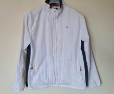 Hilfiger sport windbreaker Size xl Pit to pit 24" white nylon In excellent condition