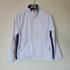 Hilfiger sport windbreaker Size xl Pit to pit 24" white nylon In excellent condition