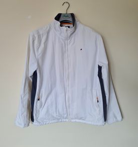 Hilfiger sport windbreaker Size xl Pit to pit 24" white nylon In excellent condition