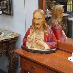 Vintage Ceramic Sacred Heart of Jesus Bust