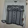 White Shirt with Black Lace Size Small Image 3