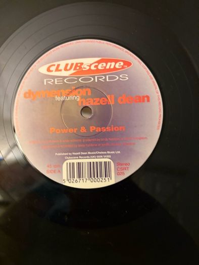Dymension ft Hazell Dean Power & Passion 1994 12 inch Vinyl Clubscene