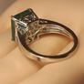 Natural Princess cut Emeraldine Quartz Dress Ring Image 8