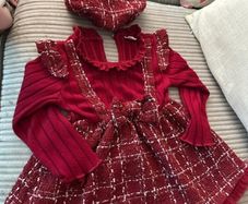 baby girl dress and beret