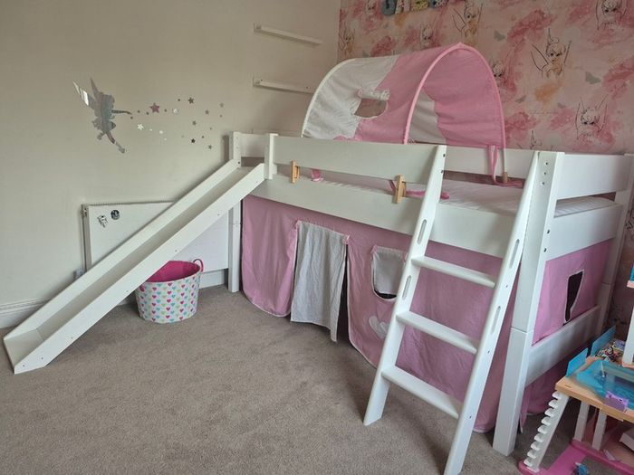 Mid sleeper bed with slide