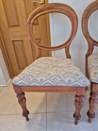 Pair of Antique Victorian Mahogany Balloon Back Chairs