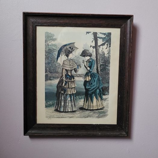 Antique framed fashion plate