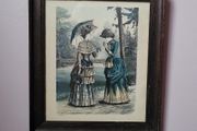 Antique framed fashion plate