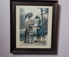 Antique framed fashion plate