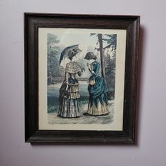 Antique framed fashion plate