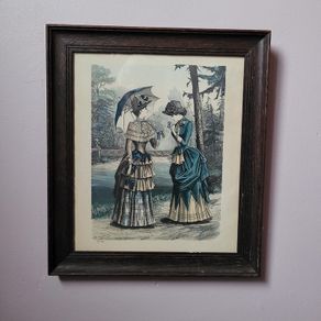 Antique framed fashion plate