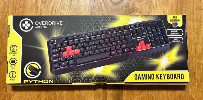 BNIB Python Overdrive RGB Gaming Keyboard Wired LED Backlit